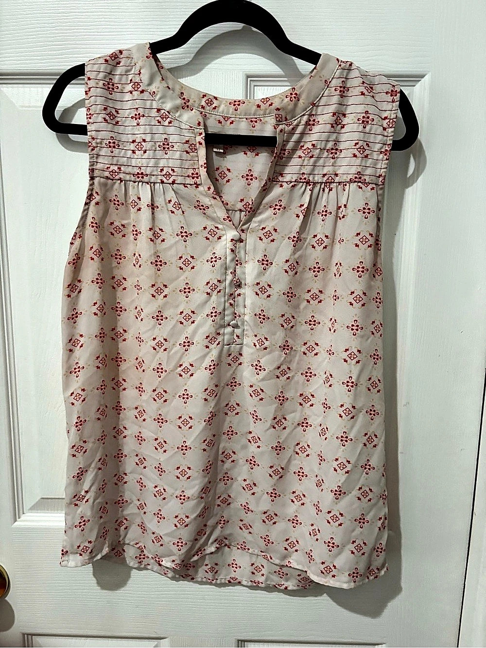 Skies Are Blue Floral Blouse in Pink & White Size Medium Like New